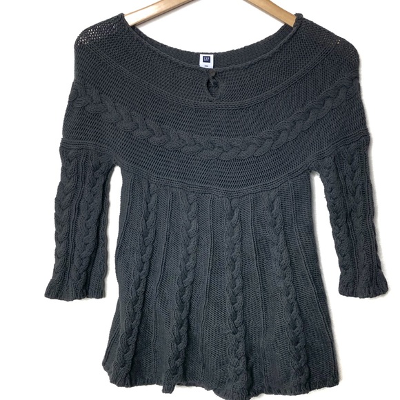 GAP Sweaters - GAP Gray Cotton Cable Knit Sweater